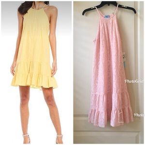 CeCe halter eyelet lace blush pink dress